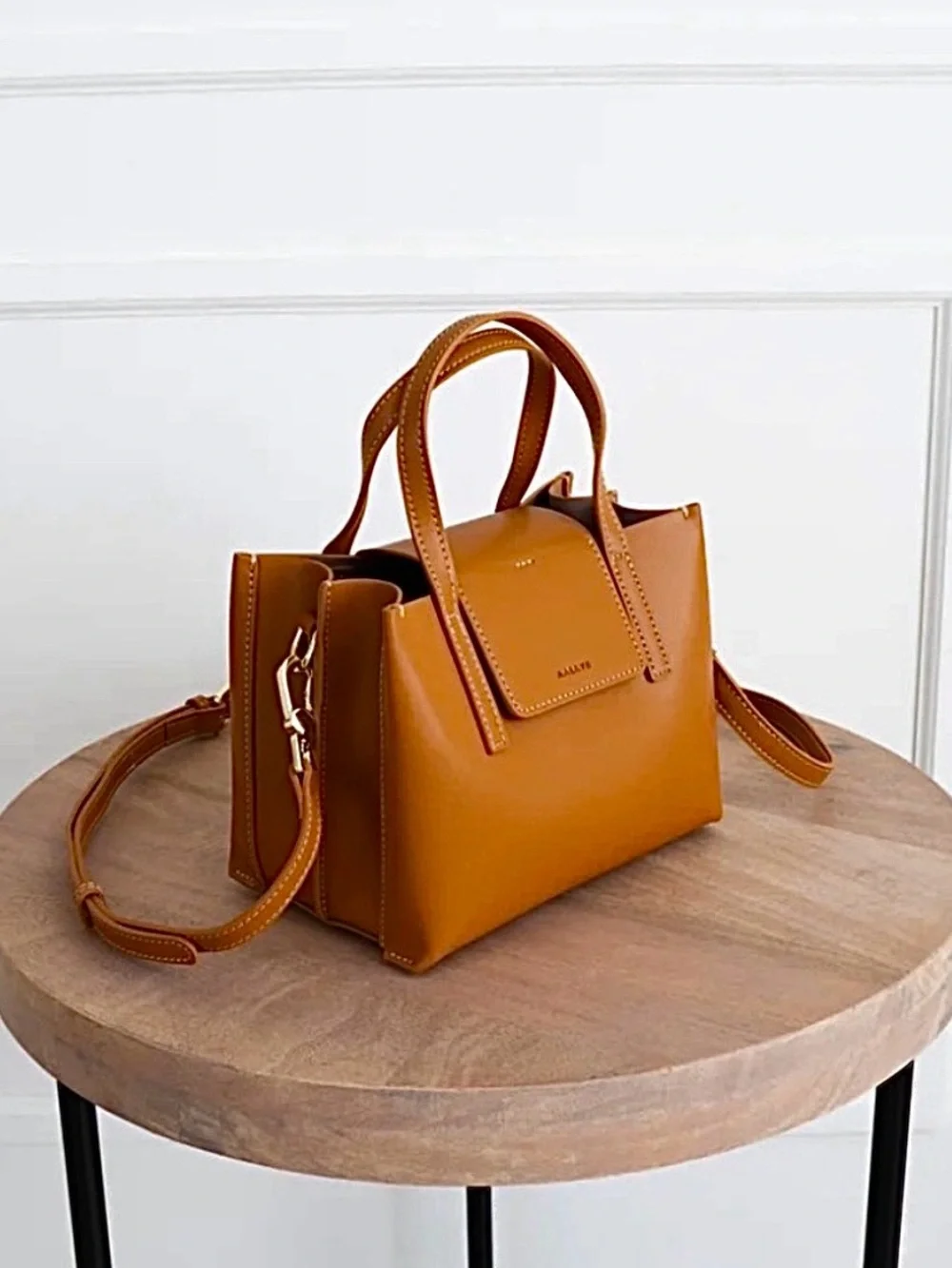 New AALLYN  Stella Mini Leather Satchel with crossbody and shoulder straps